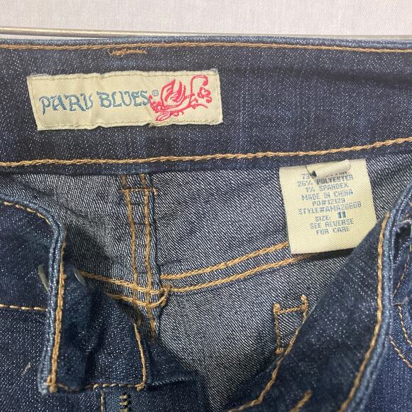 Paris Blues Size 11 Blue Stretch Denim Embroided Back Pocket Jeans - Picture 4 of 11